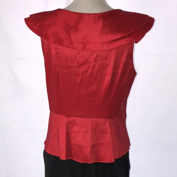 ❤️ Women’s Vintage MISS KIM Long Red & Black Formal Prom Sleeveless Dress Size? - Picture 6 of 11